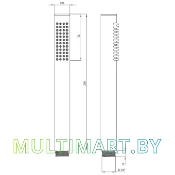 Душевая лейка Deante Round NOR D51S картинка 3